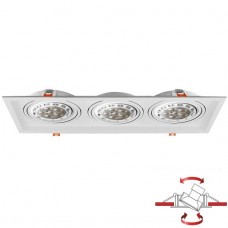 Σποτ AR111 Τριπλό Χωνευτό Κινητό Αλουμινίου Λευκό 5676